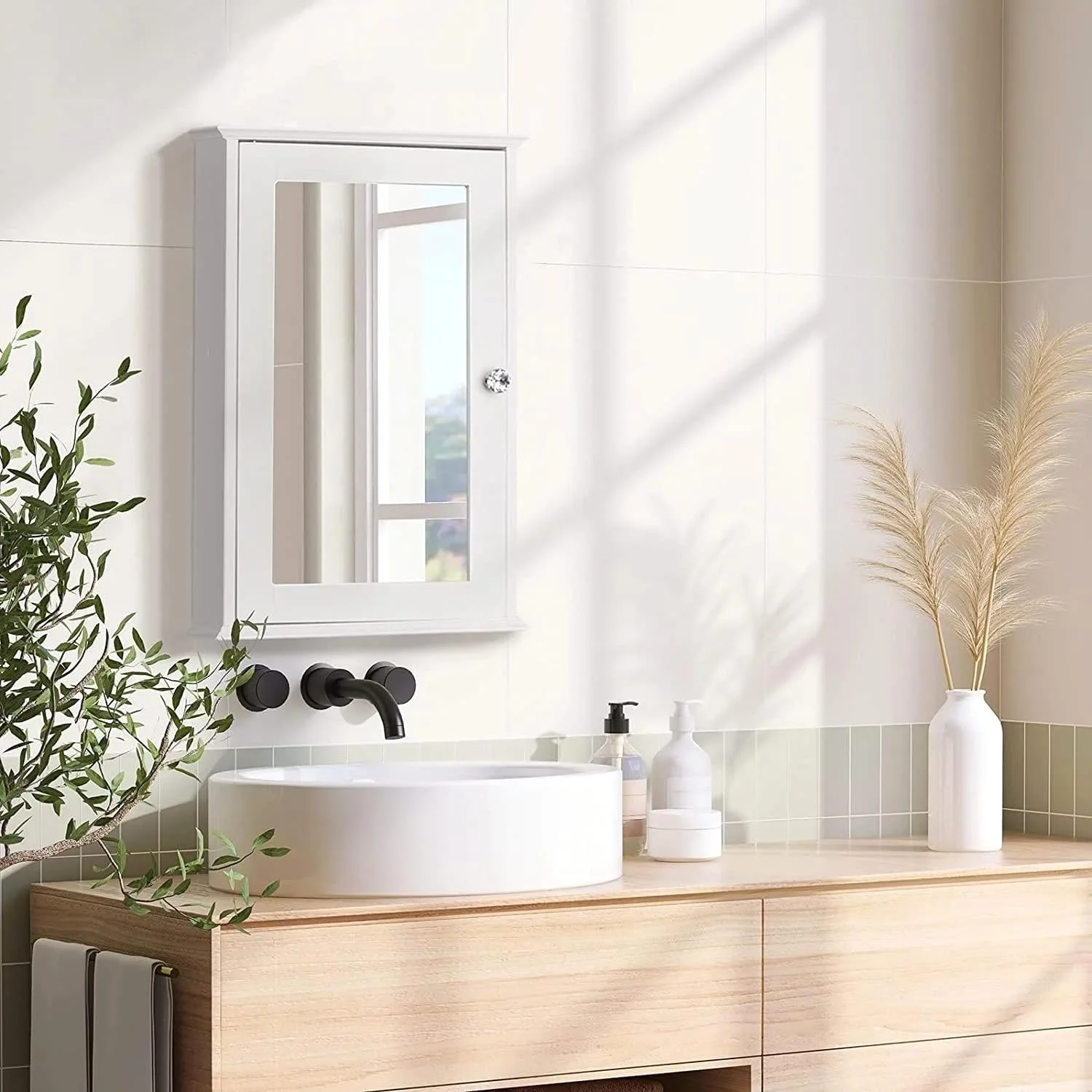Karl Home Small Wall Medicine Cabinet, 13 Inch in a room