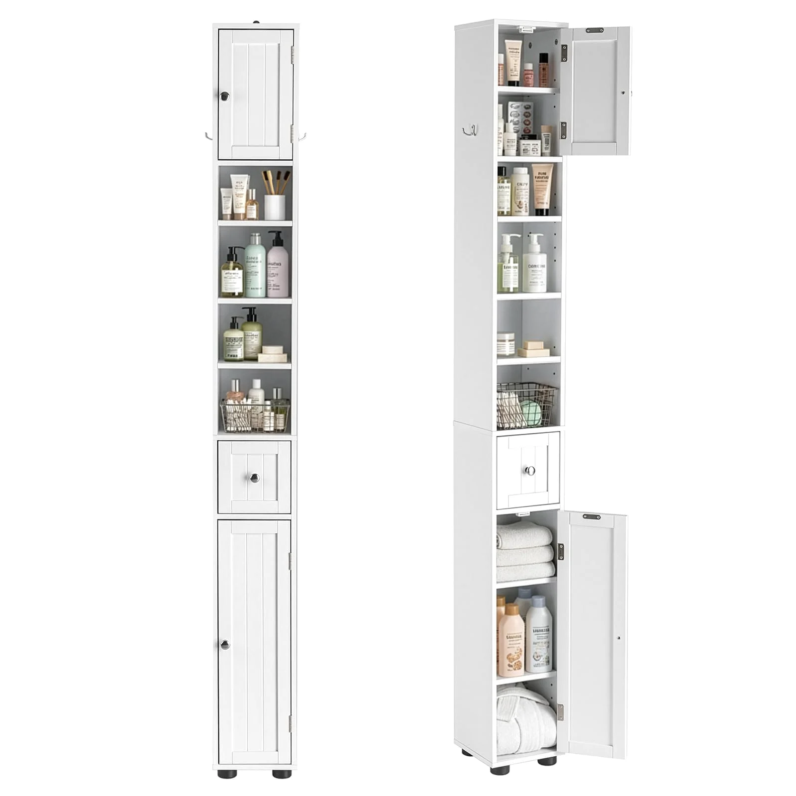 Karl Home Narrow Floor Cabinet with Drawer and Two Doors