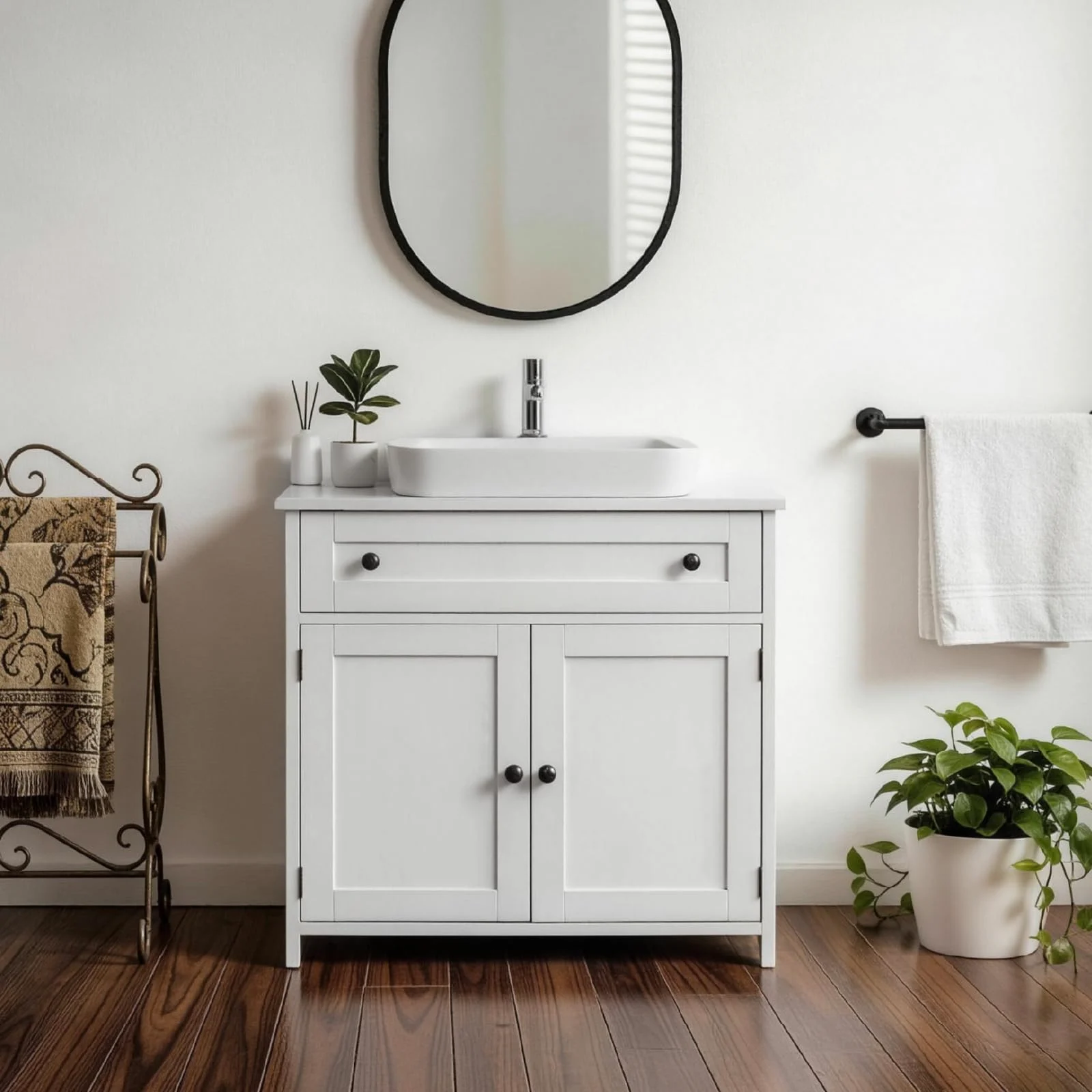 Karl Home Under-Sink Cabinet with Drawer and U Cut-Out in a room