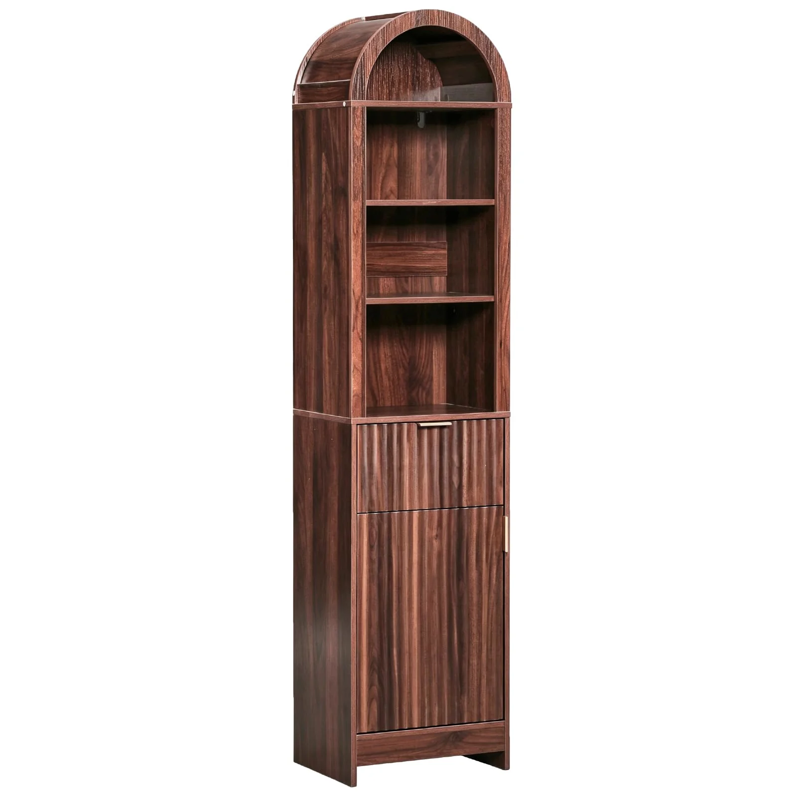 Karl Home Tall Fluted Bathroom Cabinet, 67 Inch