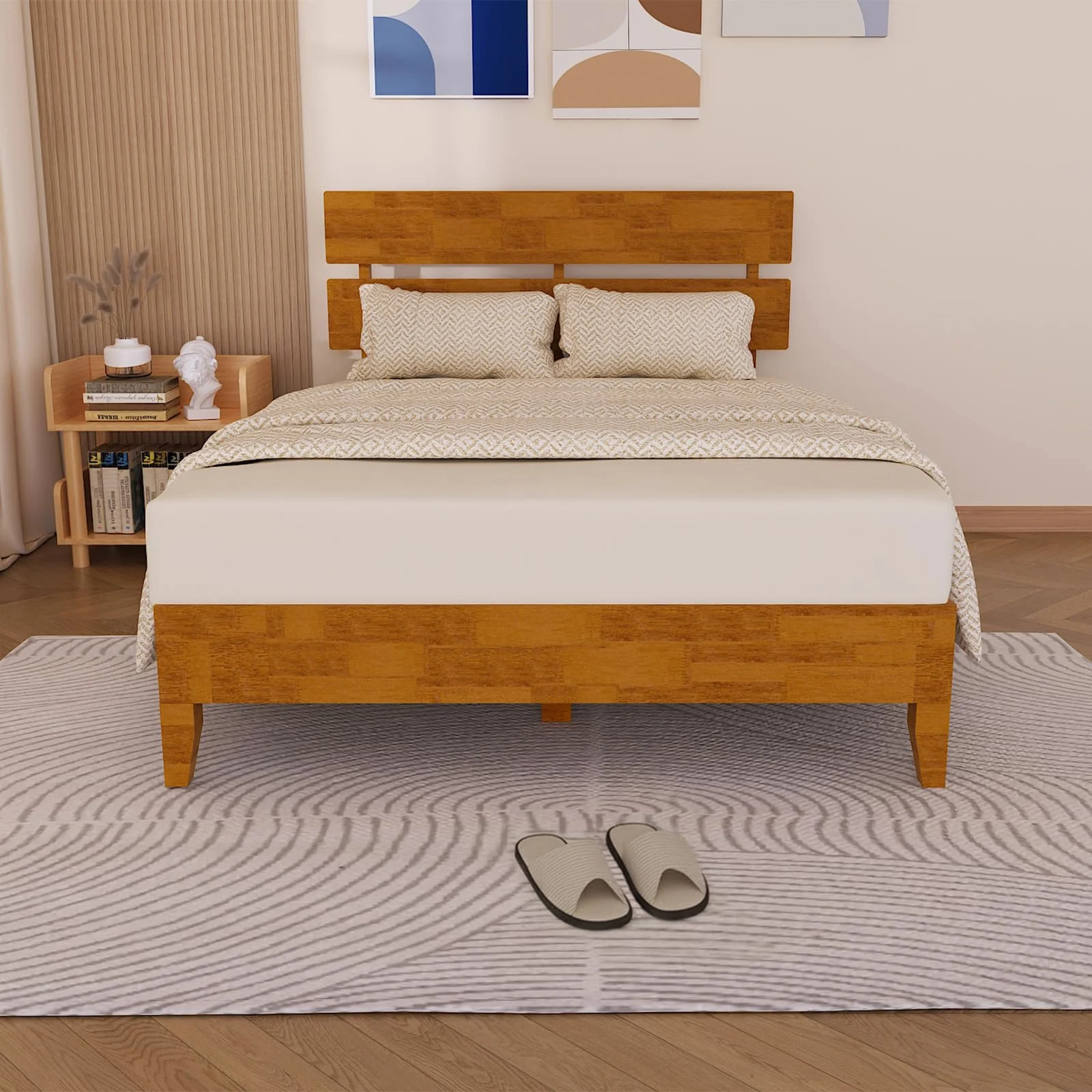Karl Home Solid Wood Bed Frame, Full in a room