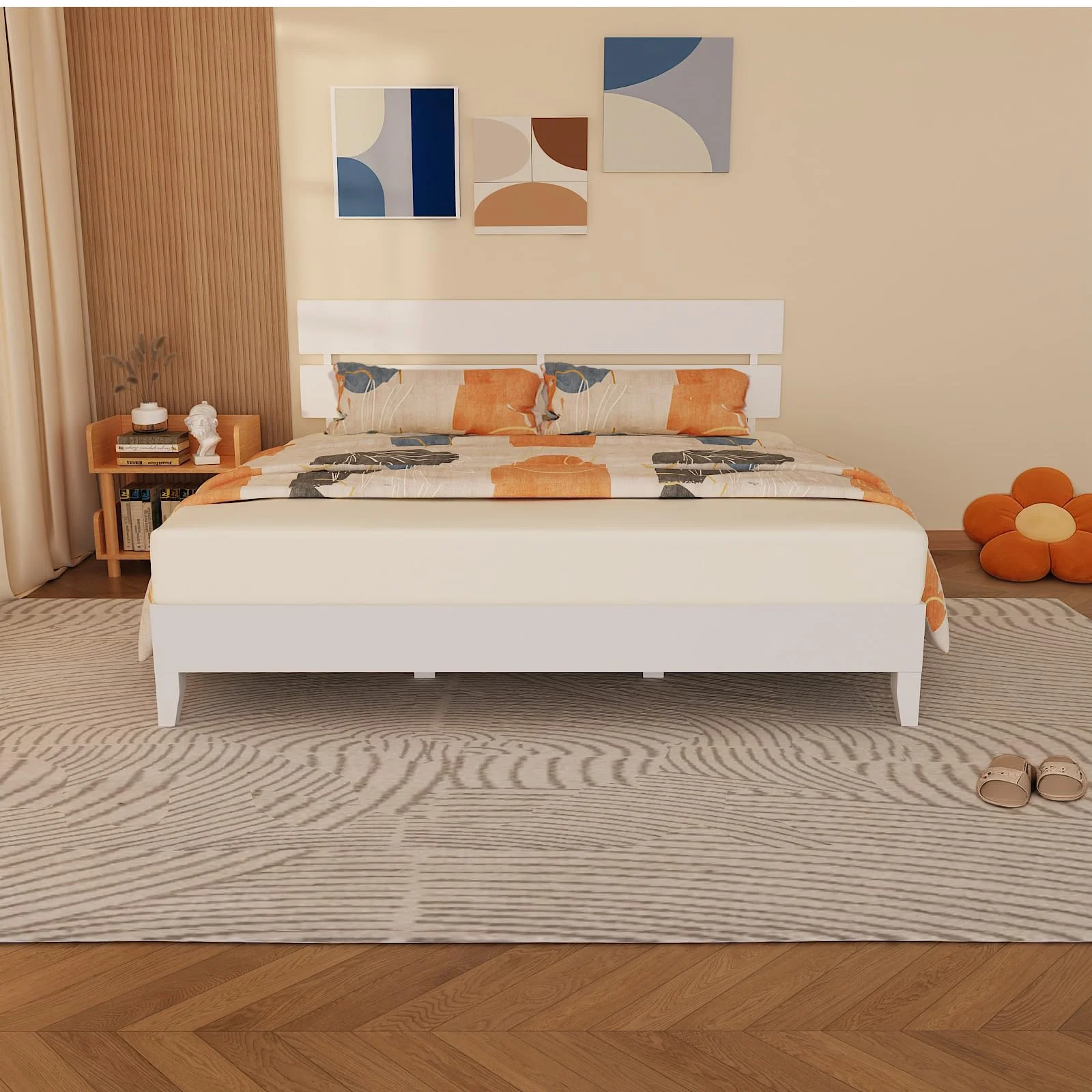 Karl Home Solid Wood Bed Frame, King in a room