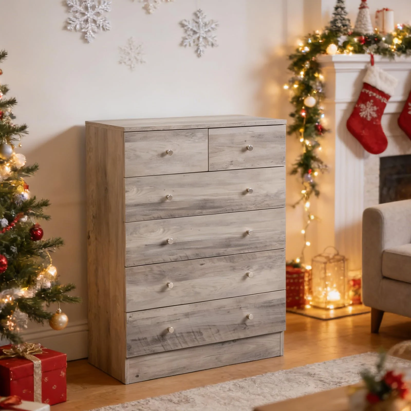 Karl Home Six-Drawer Chest, 37 Inch High in a room