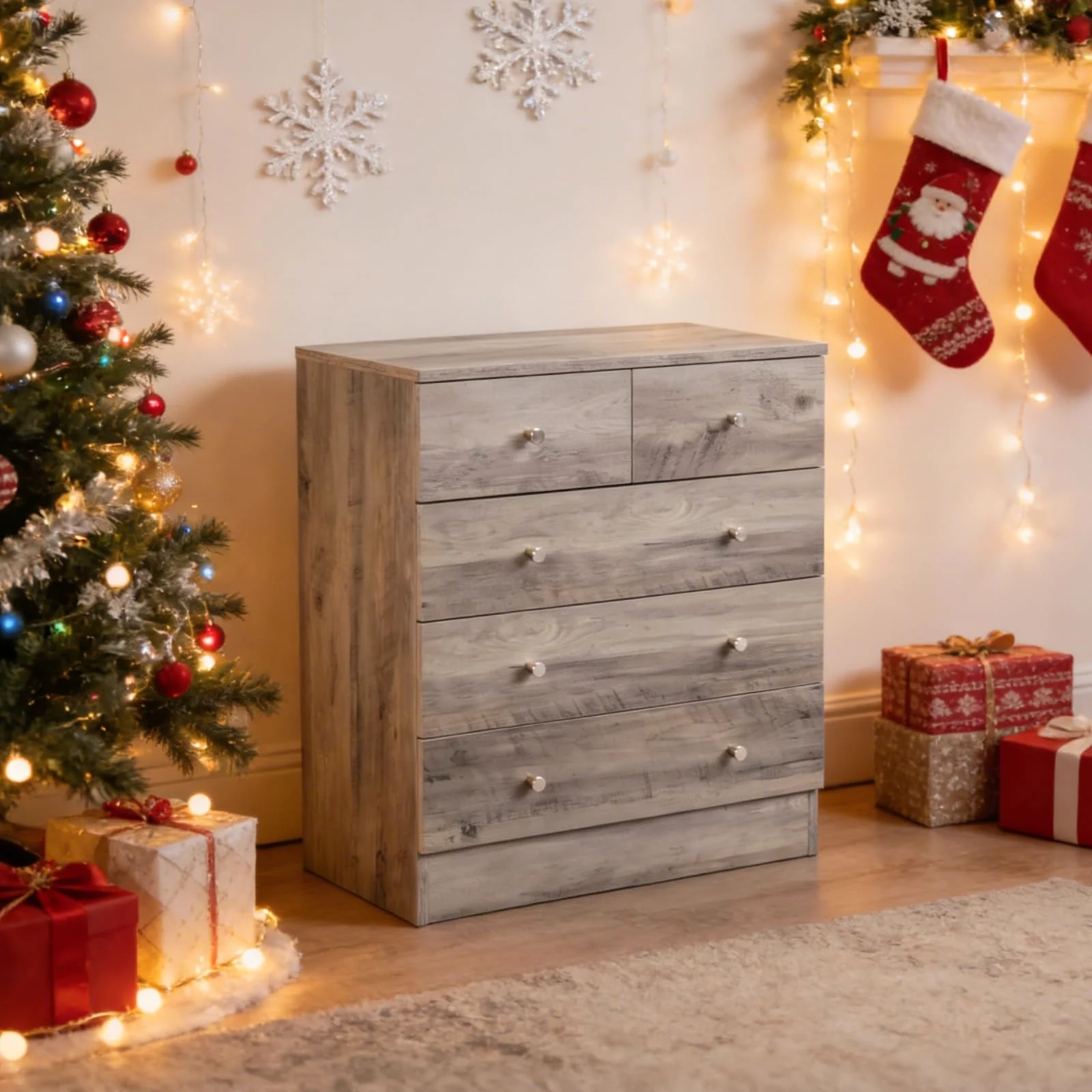 Karl Home Five-Drawer Chest, 36 Inch High in a room