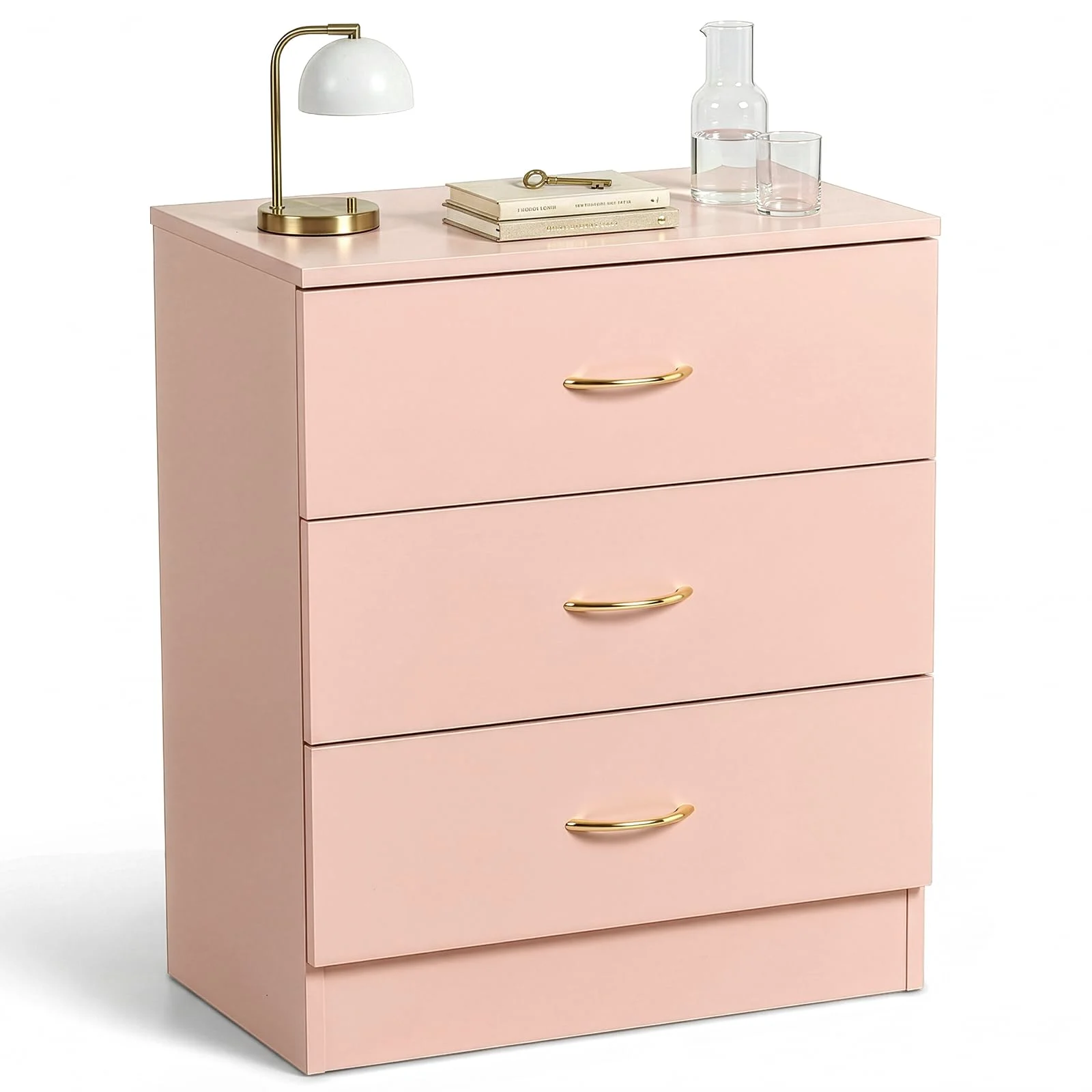 Karl Home Small Three-Drawer Chest in Pink