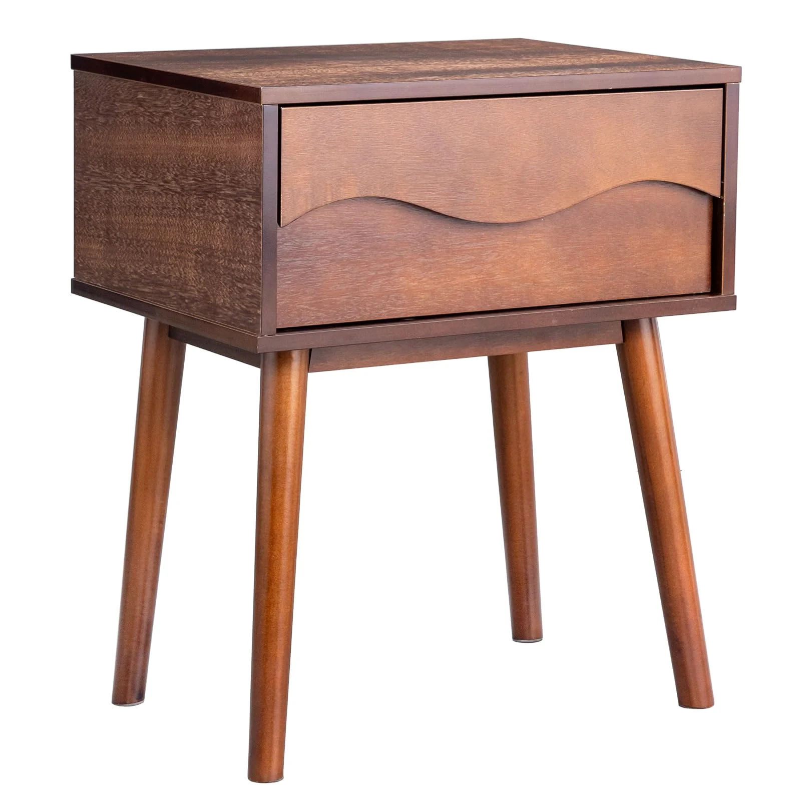 Karl Home Mid-Century Nightstand with One Drawer