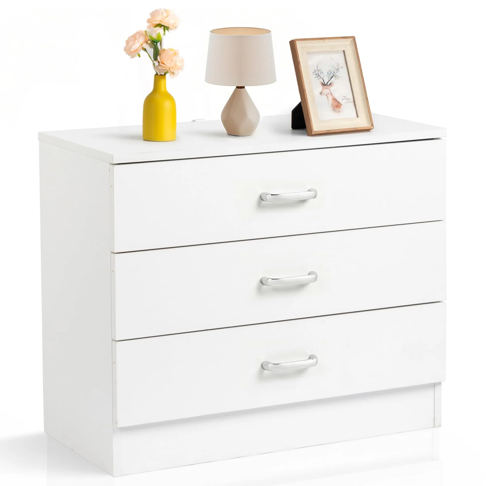 Karl Home Wide Three-Drawer Nightstand