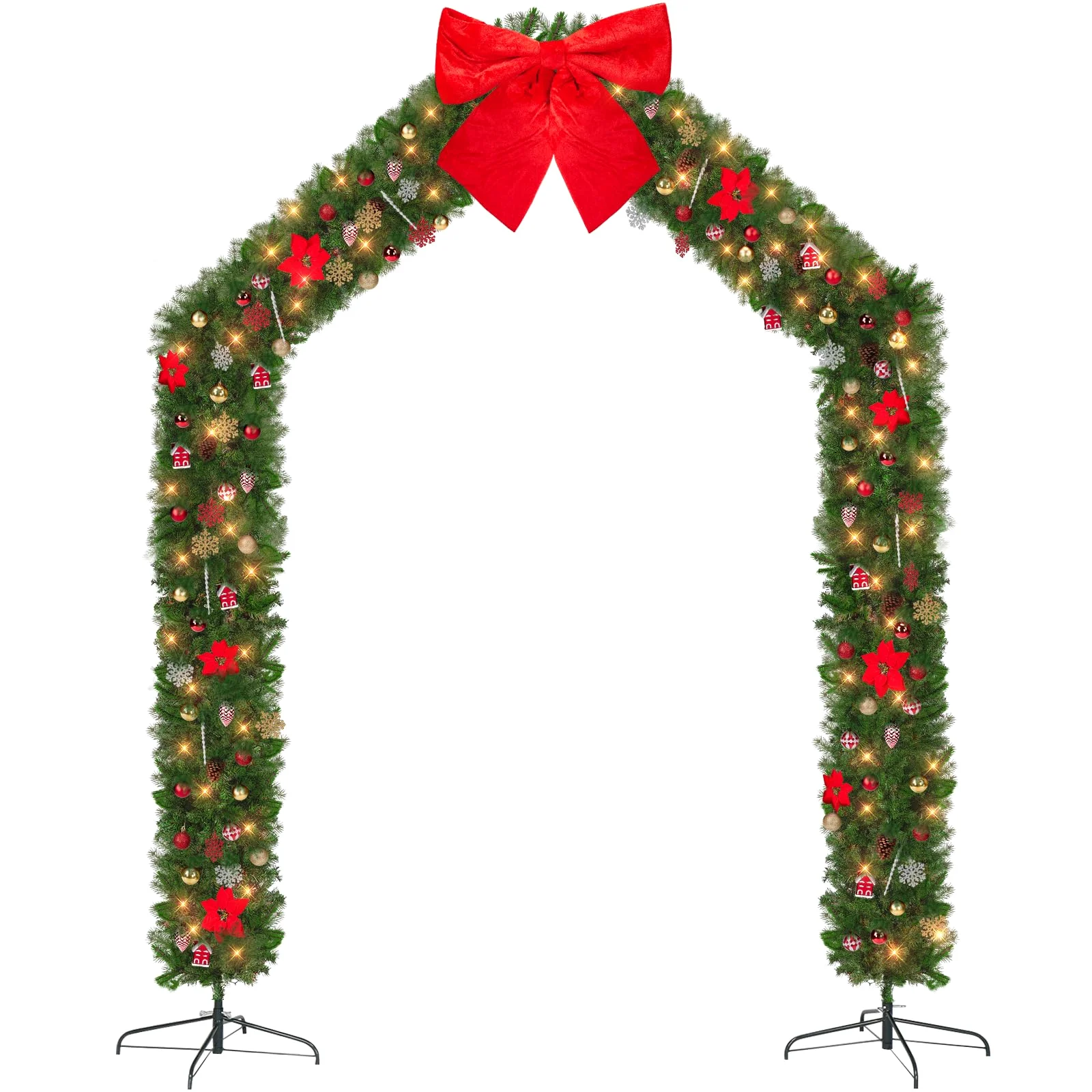 Karl Home Lighted Christmas Garland Arch, Pointed Top