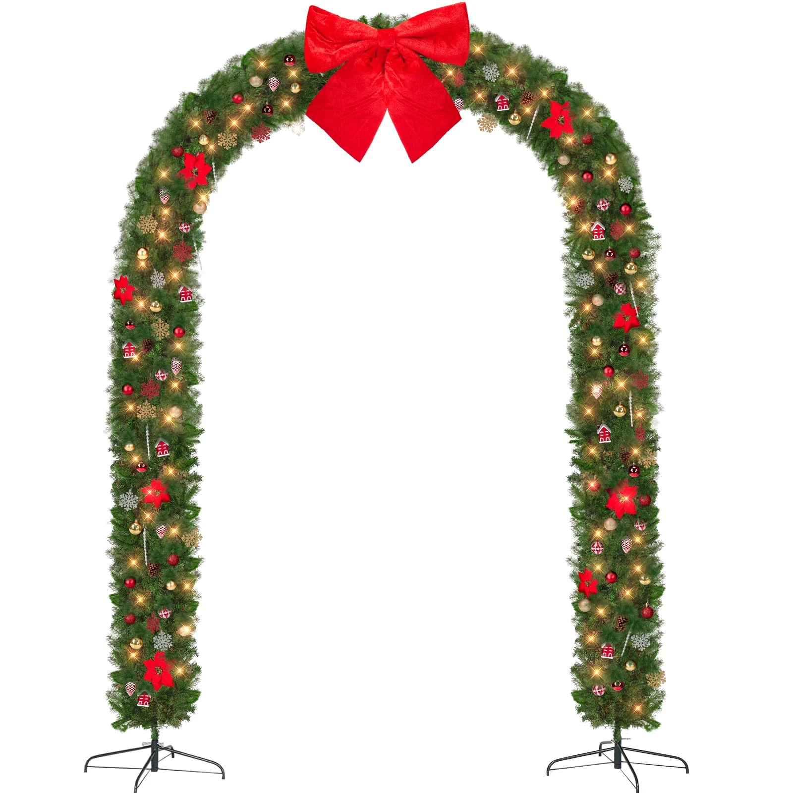 Karl Home Lighted Christmas Garland Arch, Curved Top