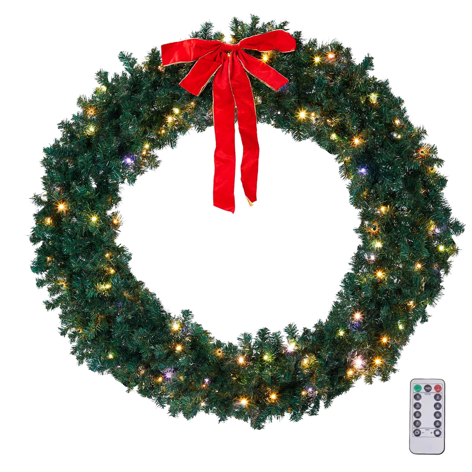 Karl Home Pre-Lit Christmas Wreath, 60 Inch