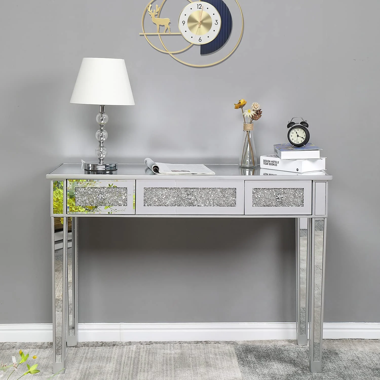 Karl Home Mirrored Desk, 42 Inch in a room