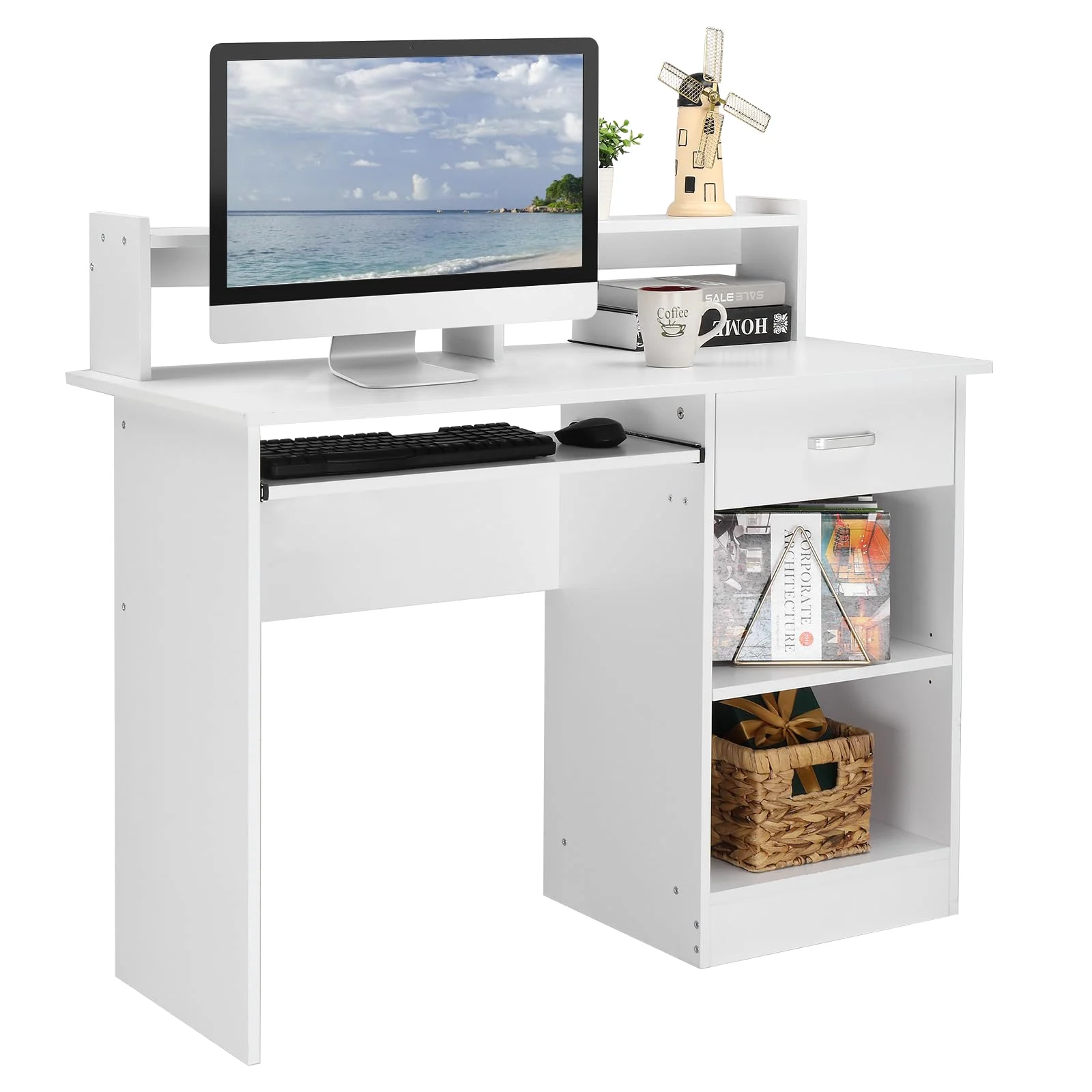 Karl Home Writing Desk with Keyboard Tray