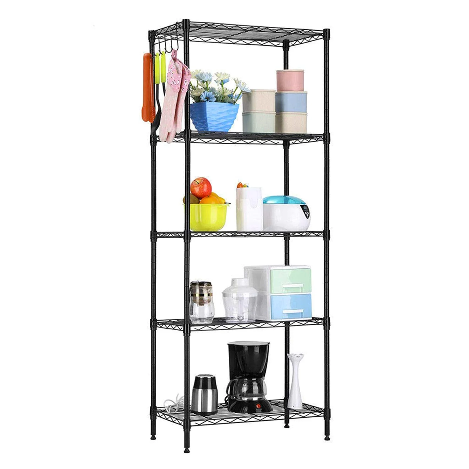 Karl Home Five-Tier Wire Shelving, 21 Inch