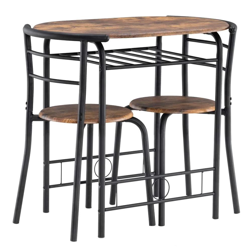 Karl Home Three-Piece Dining Set for Two with Wine Rack