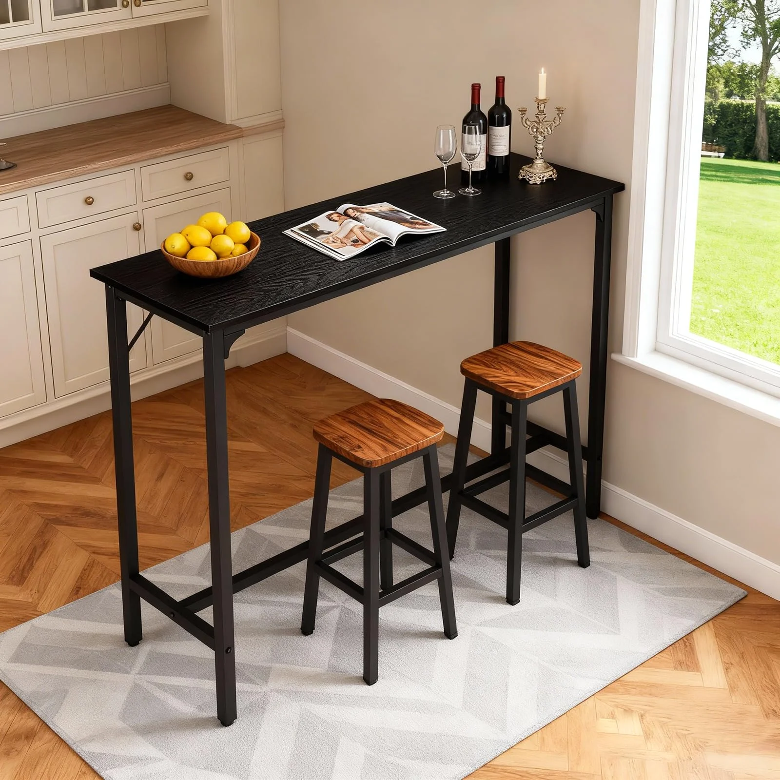 Karl Home Bar Table with Triangle Base, 43 Inch in a room