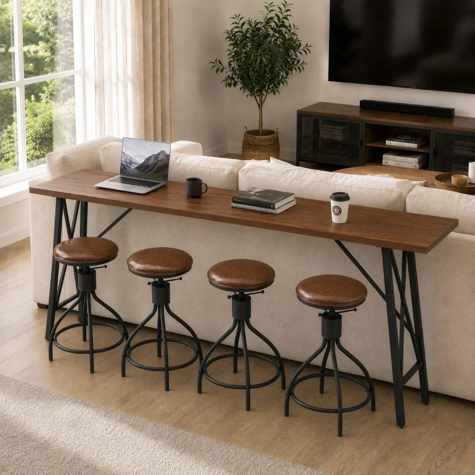 Karl Home Counter Height Table and Chairs Set, 84 Inch in a room