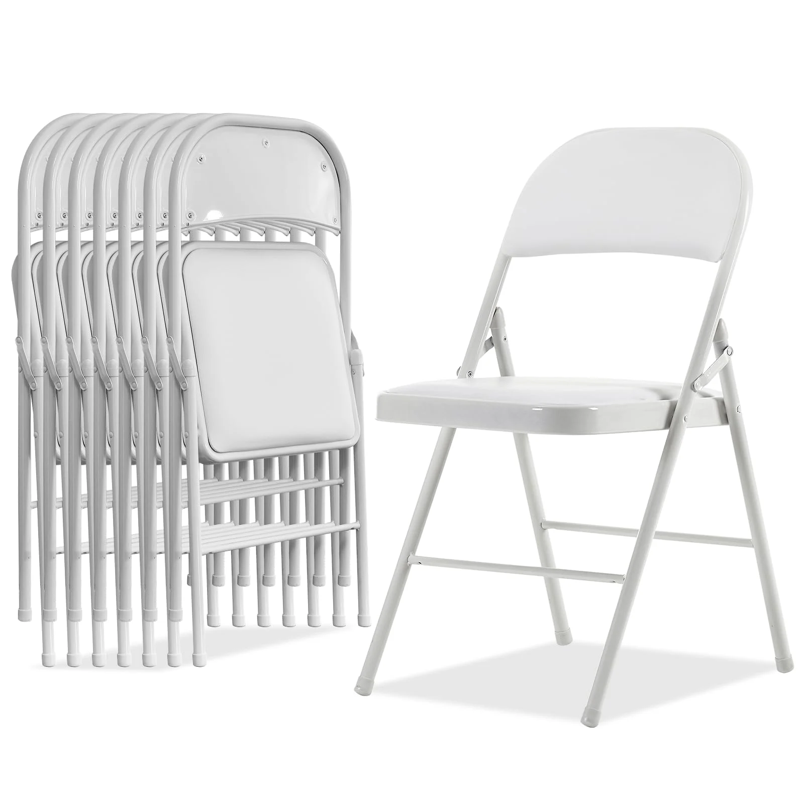 Karl Home Padded Folding Chairs, 8 Pack