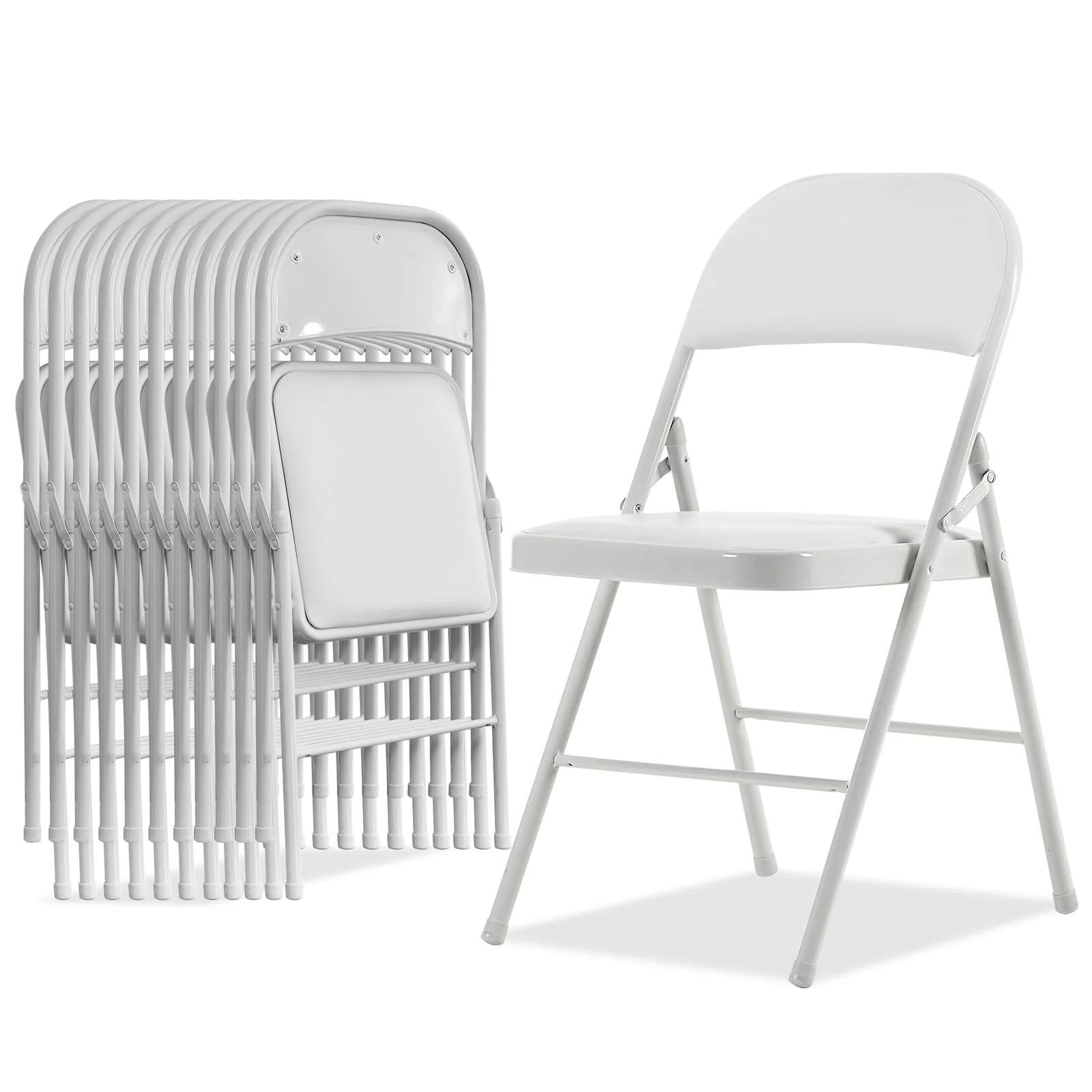 Karl Home Padded Folding Chairs, 12 Pack