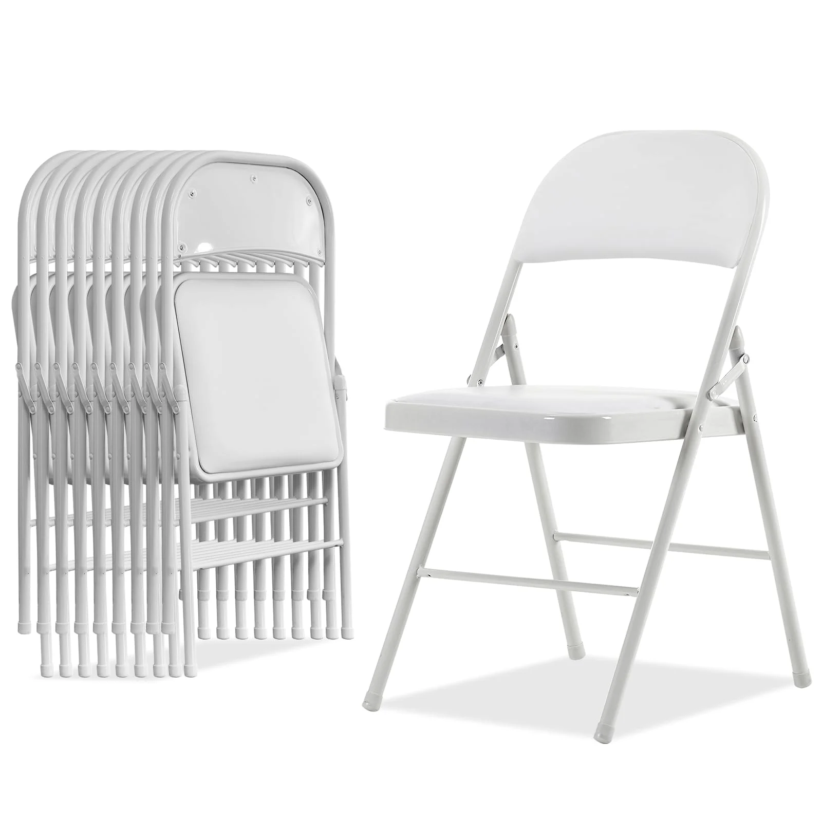 Karl Home Padded Folding Chairs, 10 Pack