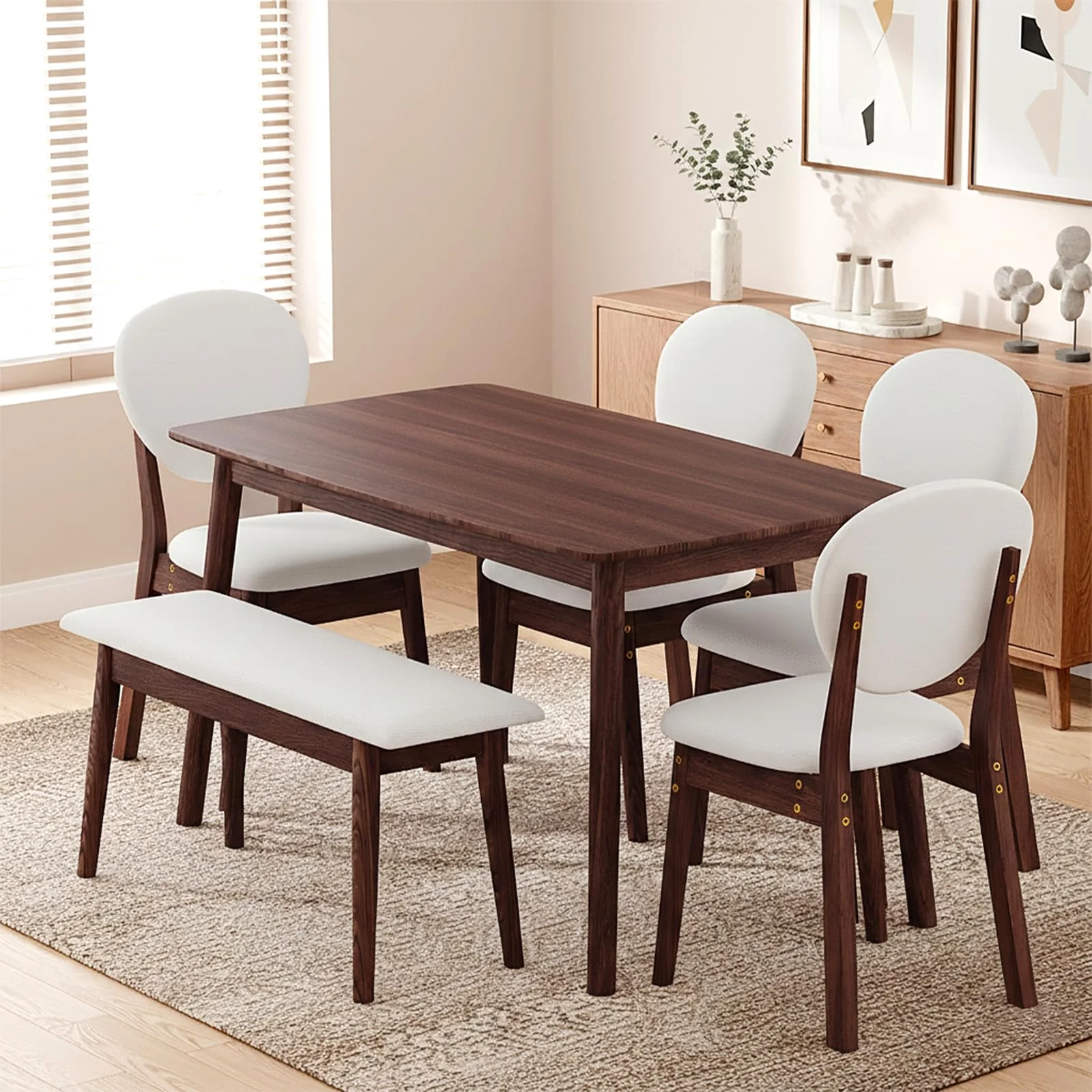 Karl Home Dining Set with Storage Rack for Six in a room
