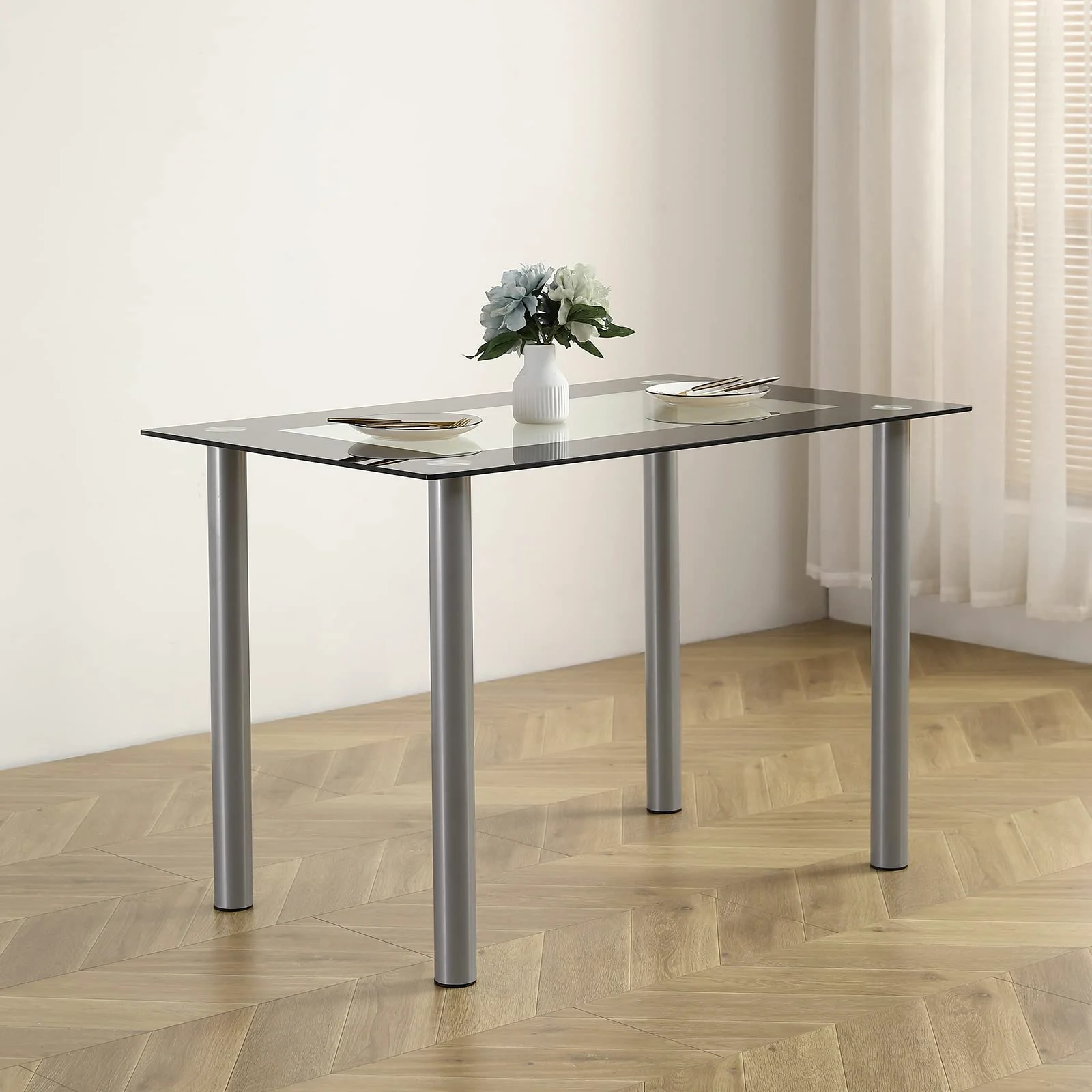 Karl Home Glass Dining Table, 43 Inch in a room