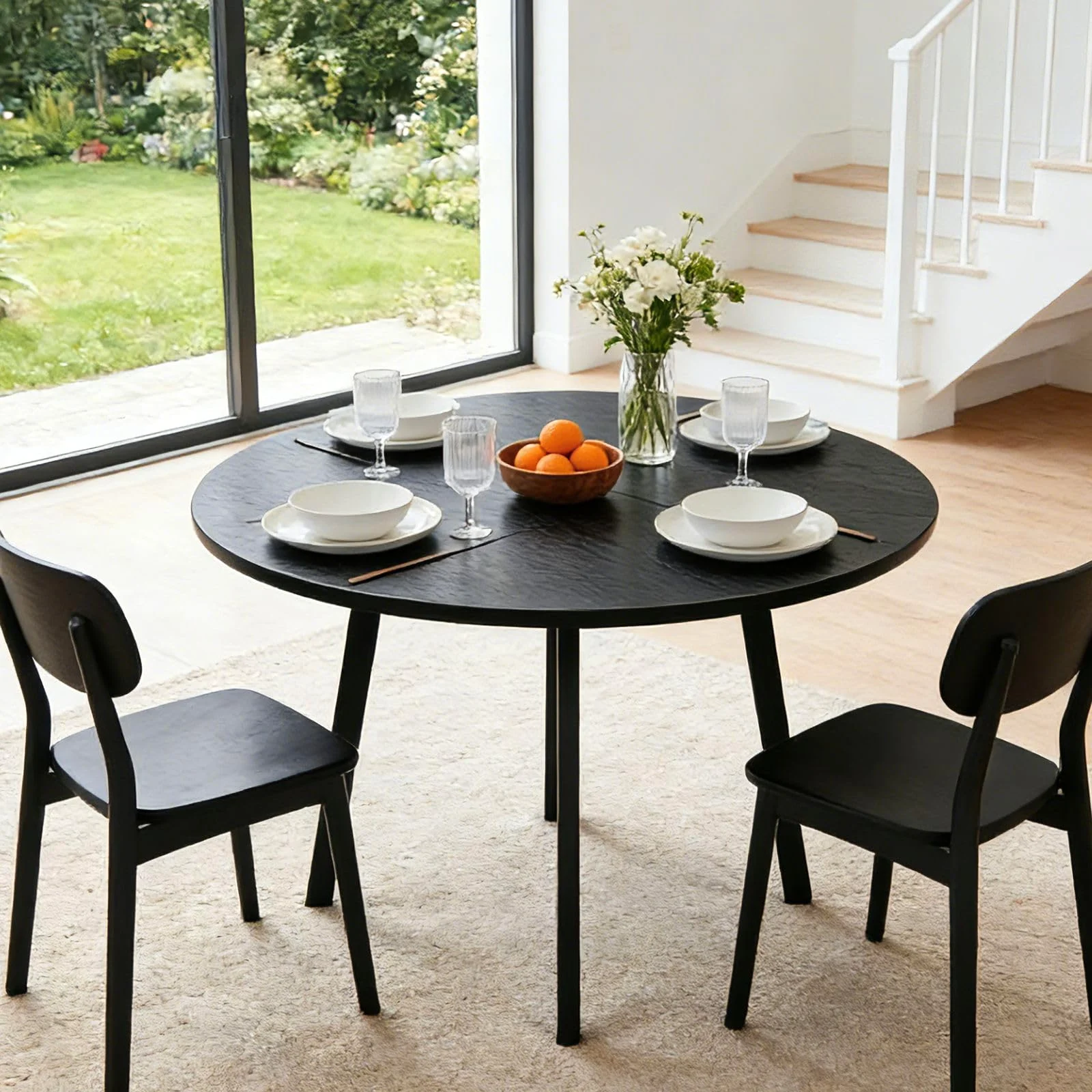 Karl Home Small Round Dining Table, 35 Inch in a room