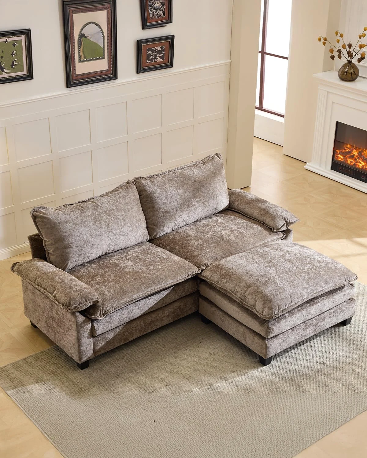Karl Home L-Shaped Sectional, Two Seats, 88 Inch in a room