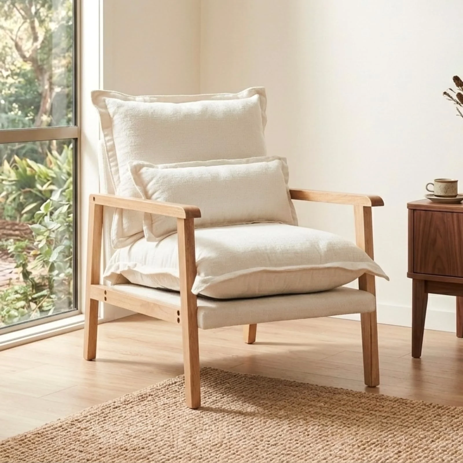 Karl Home Chenille Cloud Cushion Accent Chair in a room