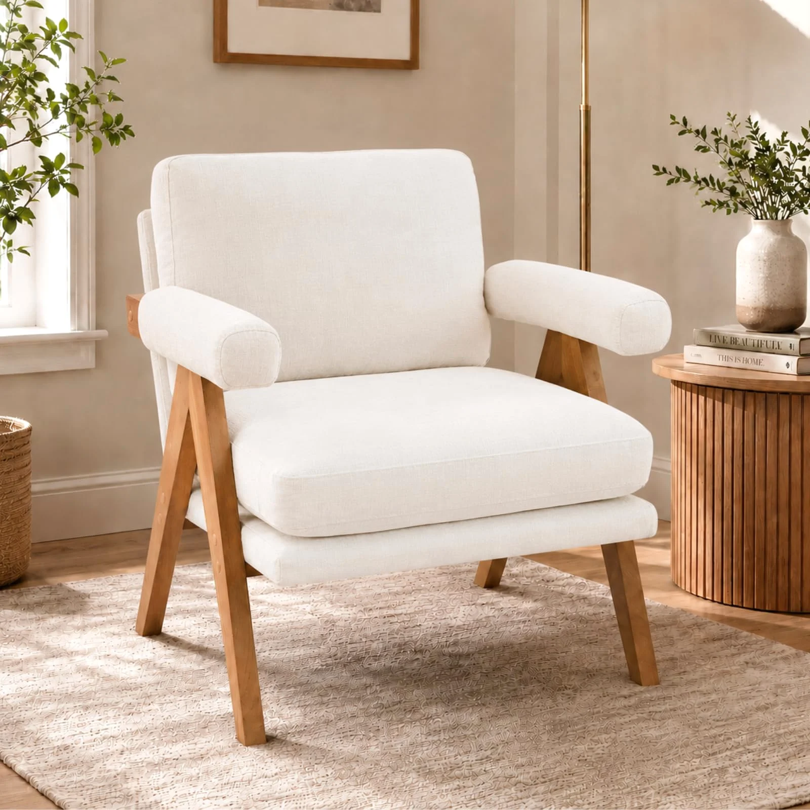 Karl Home Mid-Century Armchair in a room