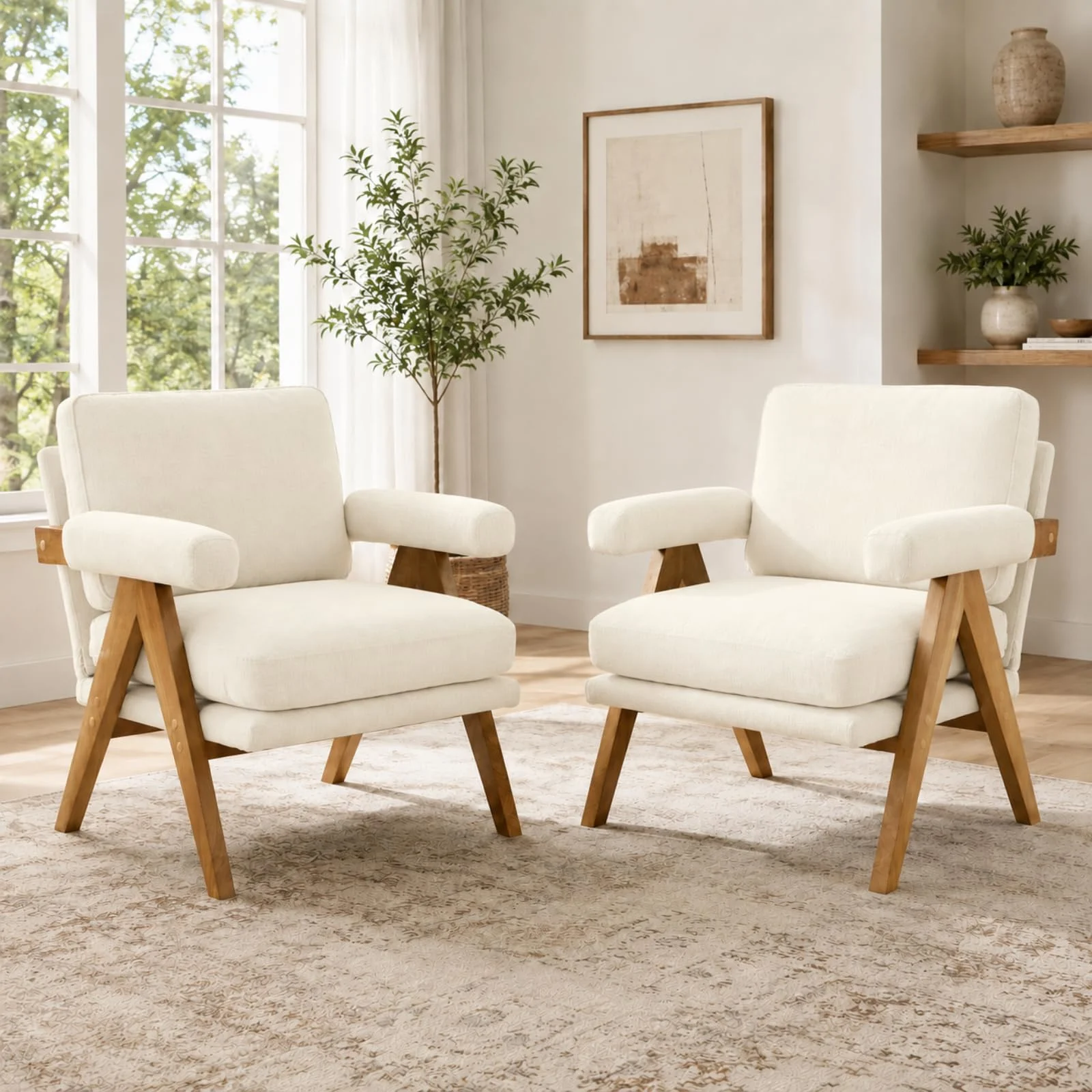 Karl Home Mid-Century Armchairs, Set of 2 in a room