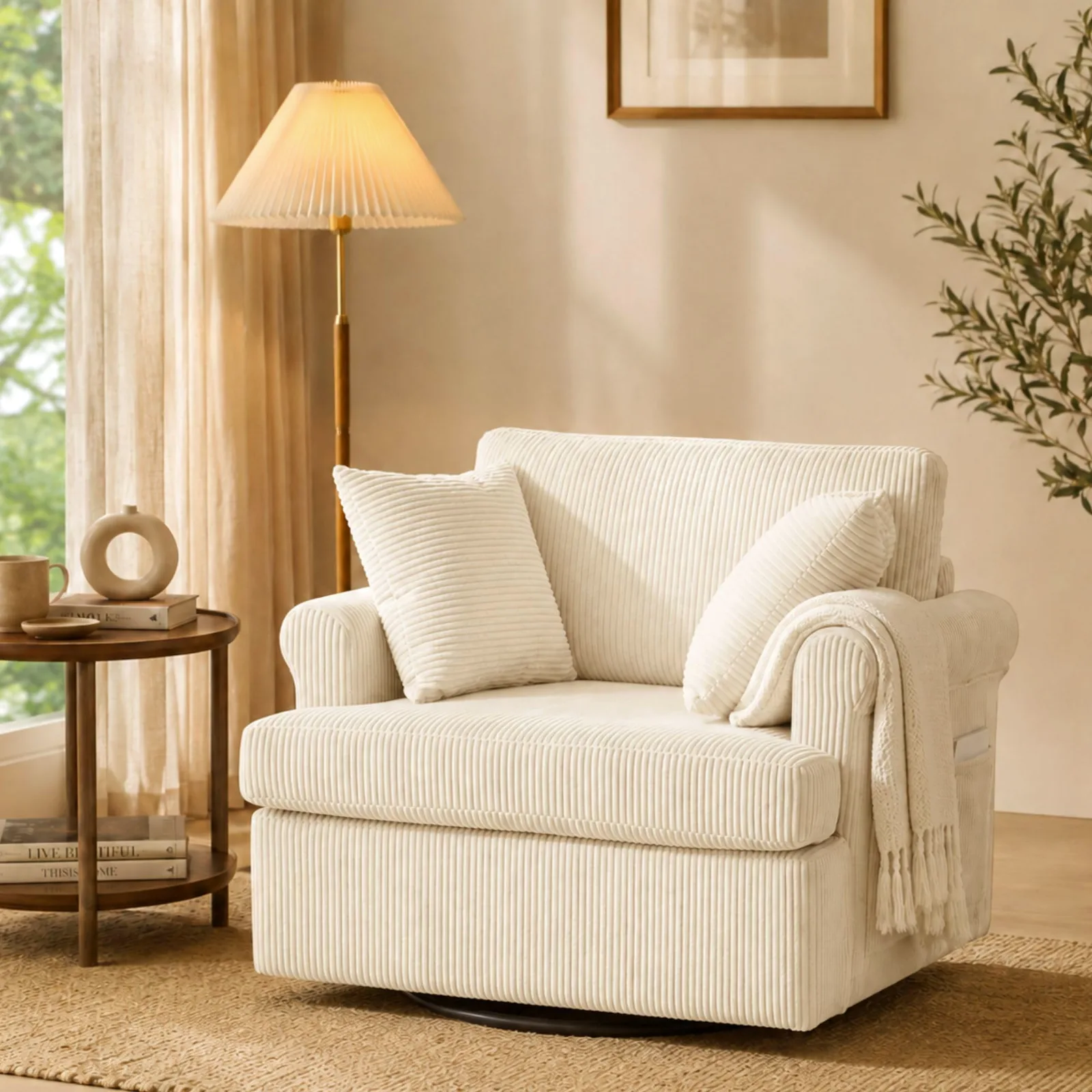 Karl Home Oversized Accent Chair with Two Pillows in a room