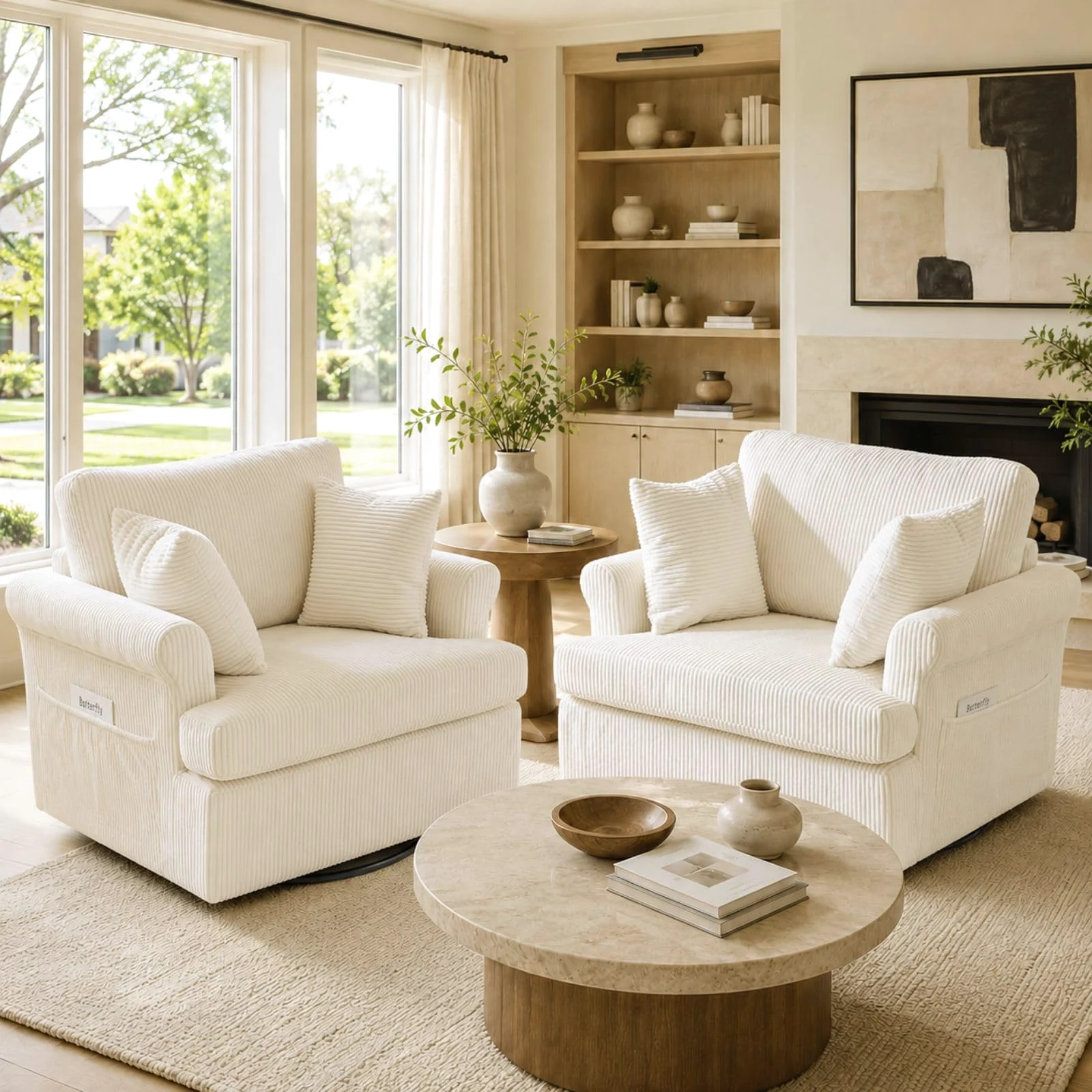 Karl Home Oversized Accent Chairs, Set of 2 in a room
