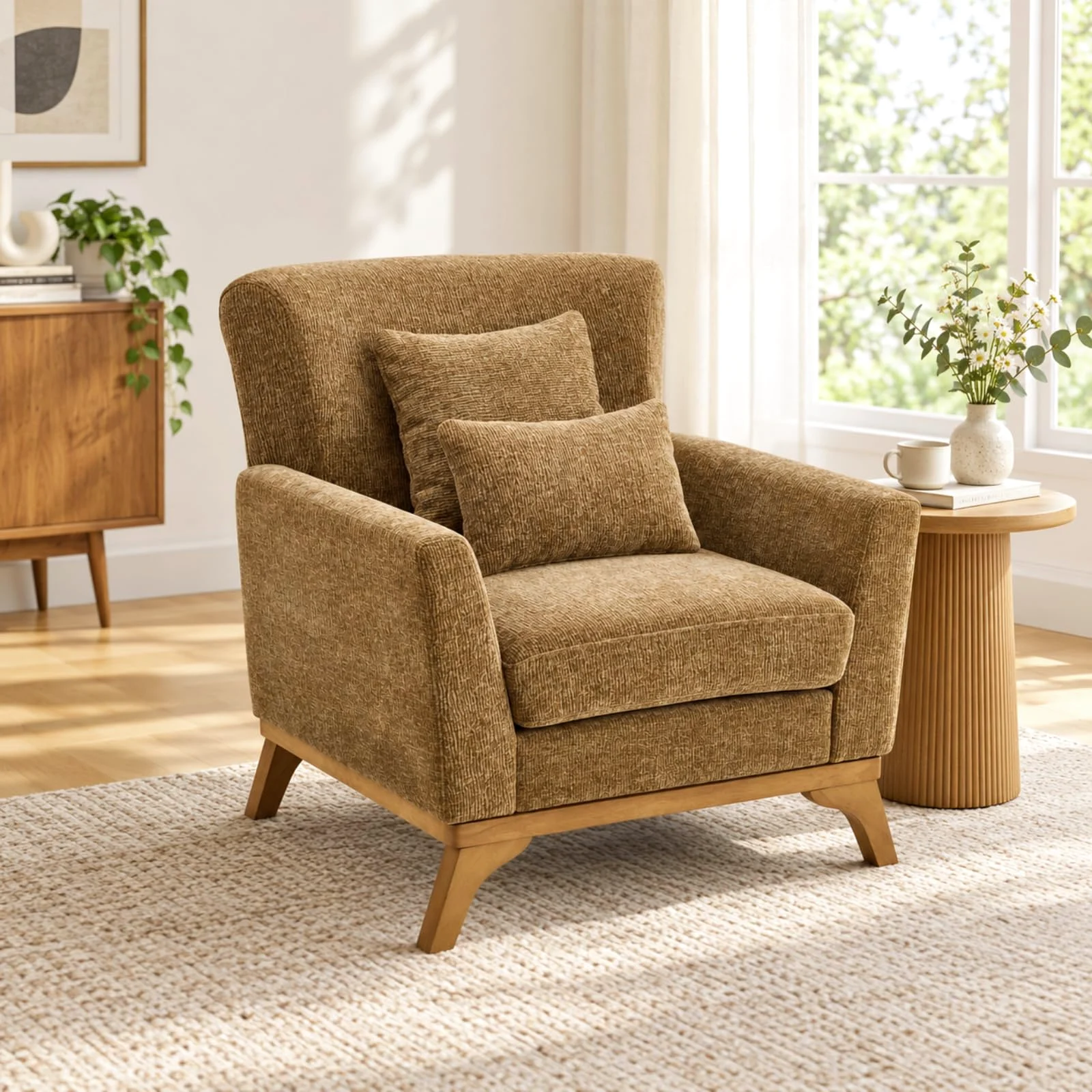 Karl Home Mid-Century Accent Chair, 34 Inch in a room