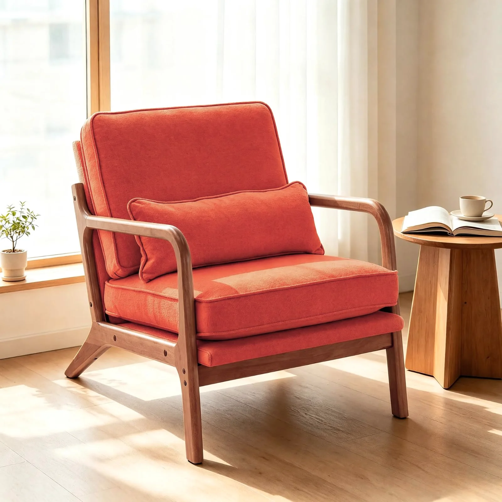 Karl Home Mid-Century Modern Reading Chair in a room