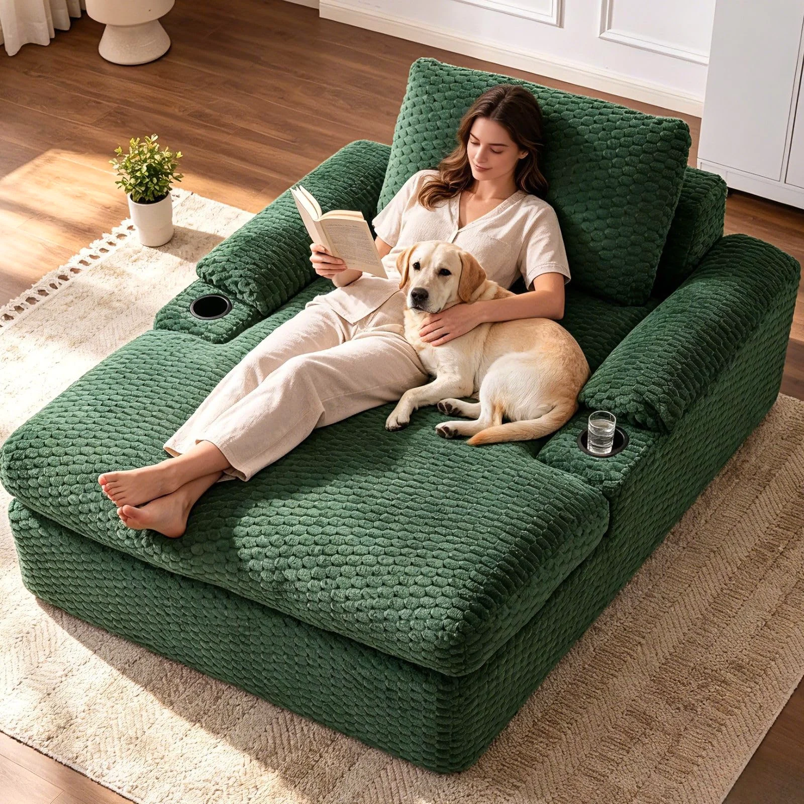 Karl Home Indoor Chaise Lounge, 60 Inch in a room