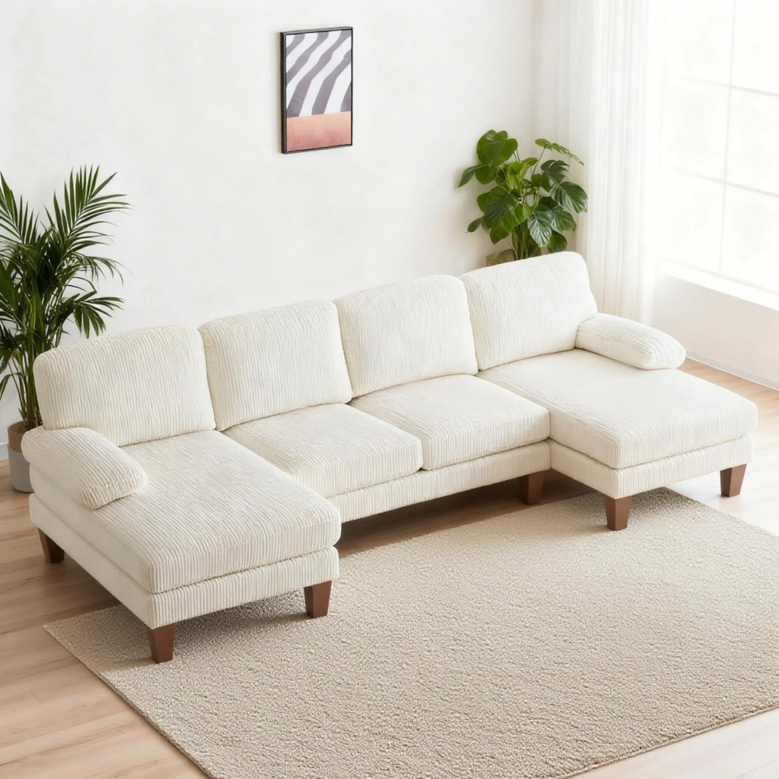 Karl Home Compact U-Shaped Sectional, 111 Inch in a room