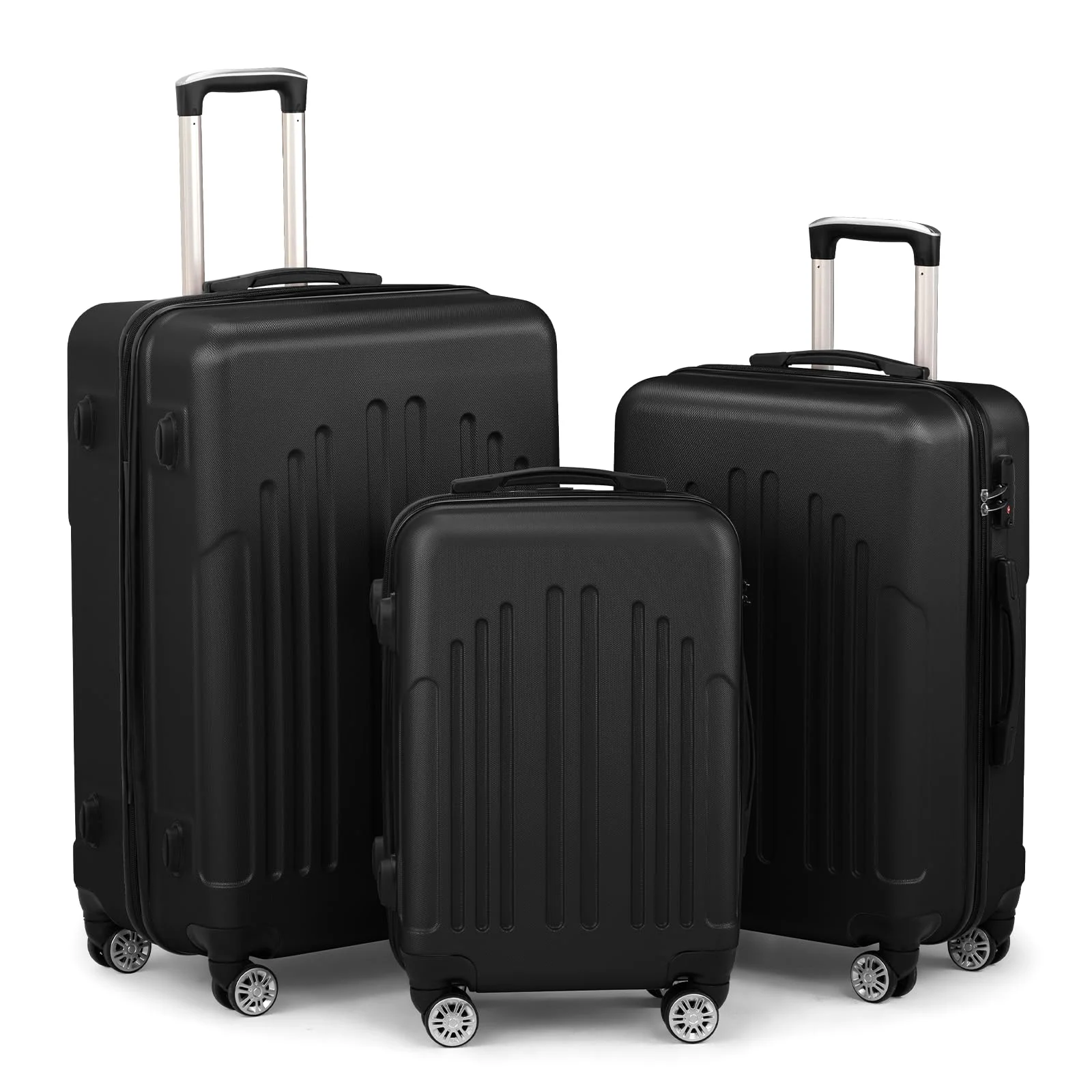 Karl Home Scratch-Resistant ABS Luggage Set, Three Pieces