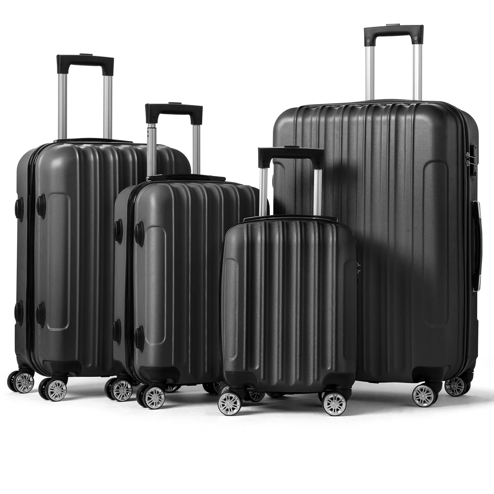 Karl Home Striped Hardside Luggage Set, Four Pieces