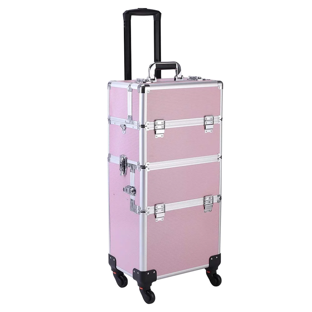 Karl Home Three-in-One Rolling Makeup Train Case
