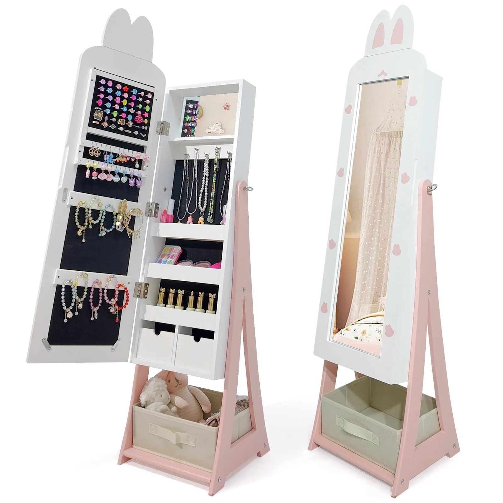 Karl Home Kids Jewelry Armoire with Mirror